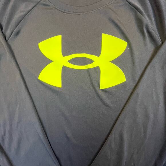 Under Armour Shirt Youth Extra Large Long Sleeve Heat Gear Base Layer Neon Logo - Picture 2 of 9